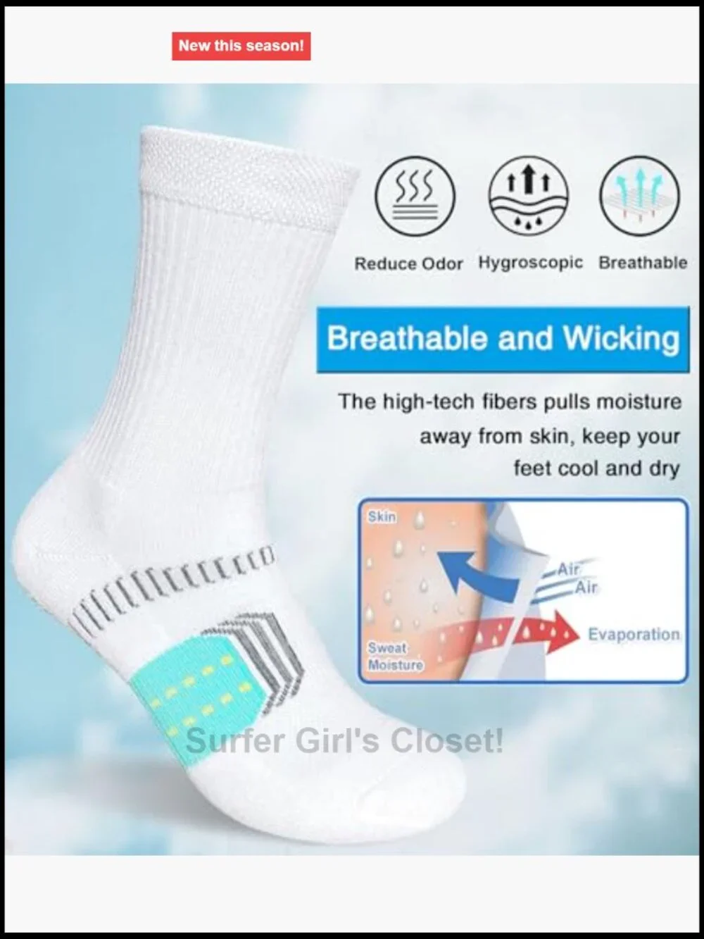 Womens Cushioned Breathable Athletic Running Crew Socks 5 Pairs